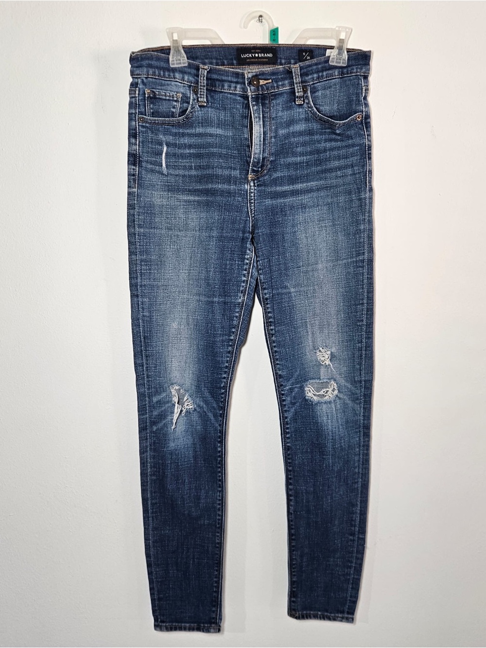 Lucky Brand Bridgette Skinny Jeans  Size 6/28 Medium Wash Distressed Ripped